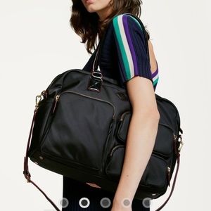 MZ Wallace Large Black Nylon Satchel Crossbody Bag